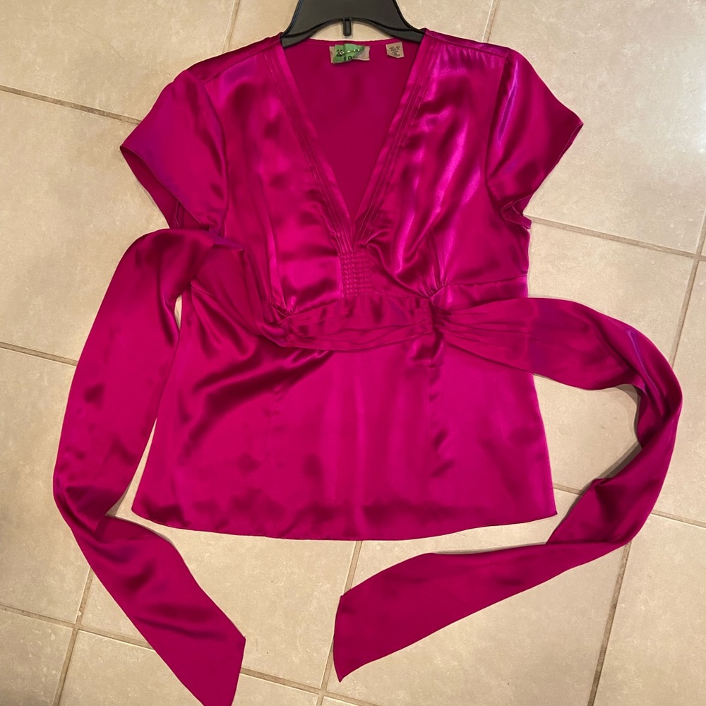 Luxurious 100% Silk V-neck Blouse